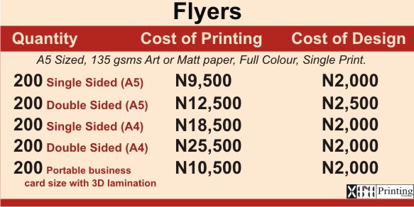 Printing & Branding Services Company In Lagos | Flyer Prices