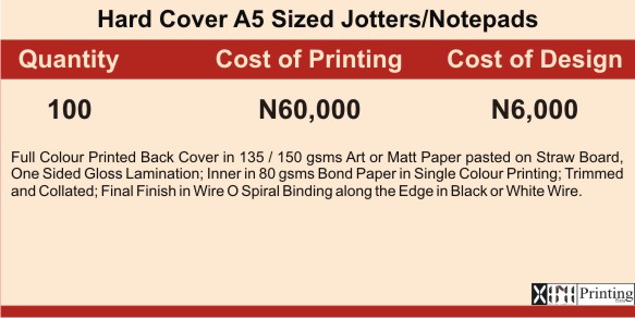 Jotter Printing In Lagos | Prices