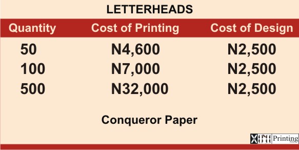 Printing In Lagos | Prices