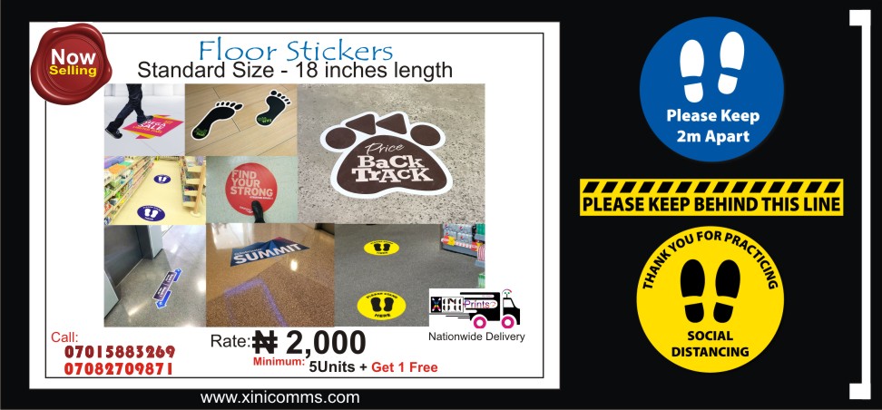 Social Distance Floor Stickers Printing In Lagos Nigeria